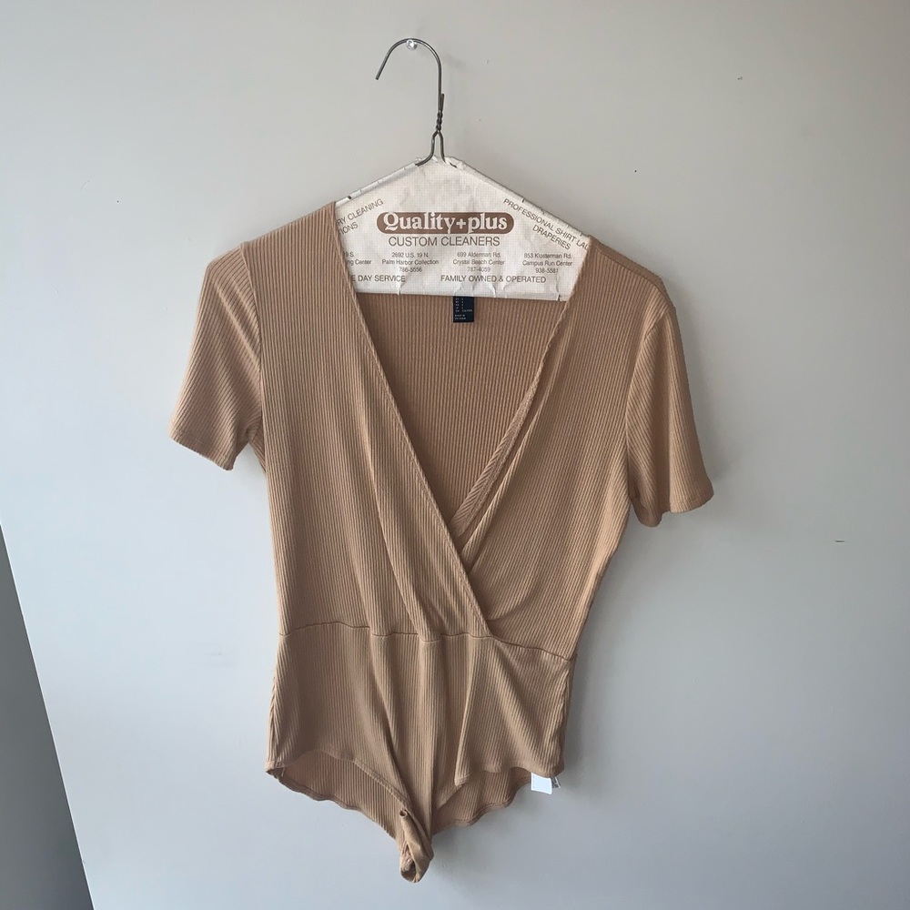 Brown short sleeve bodysuit